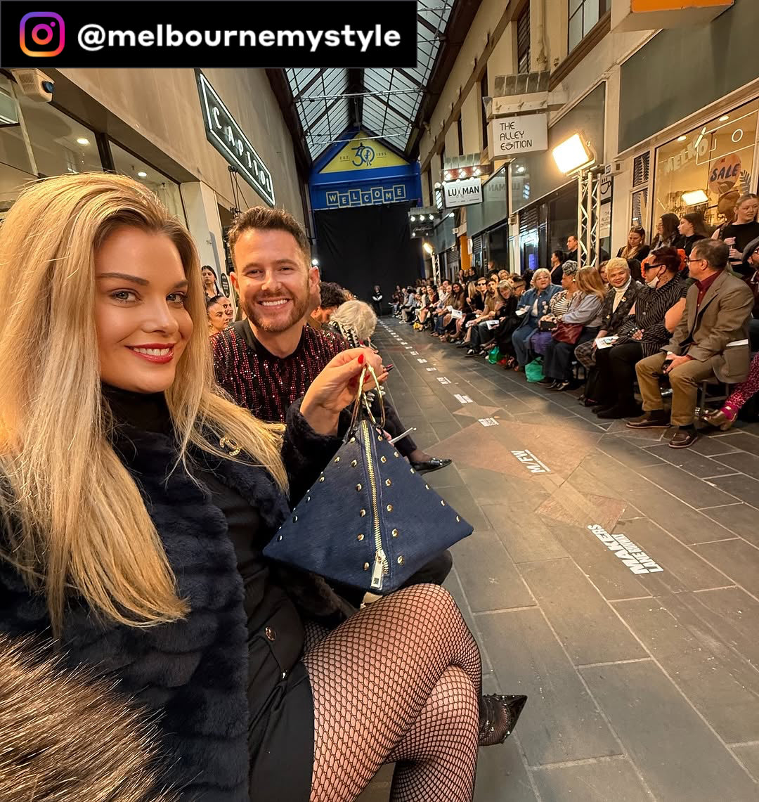 Dark Denim Pyramid Clutch