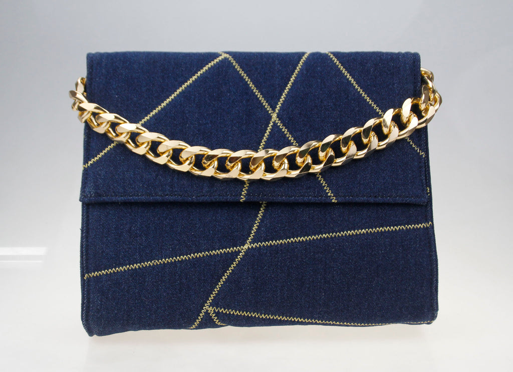 MYA DENIM KINTSUGI CLUTCH BAG