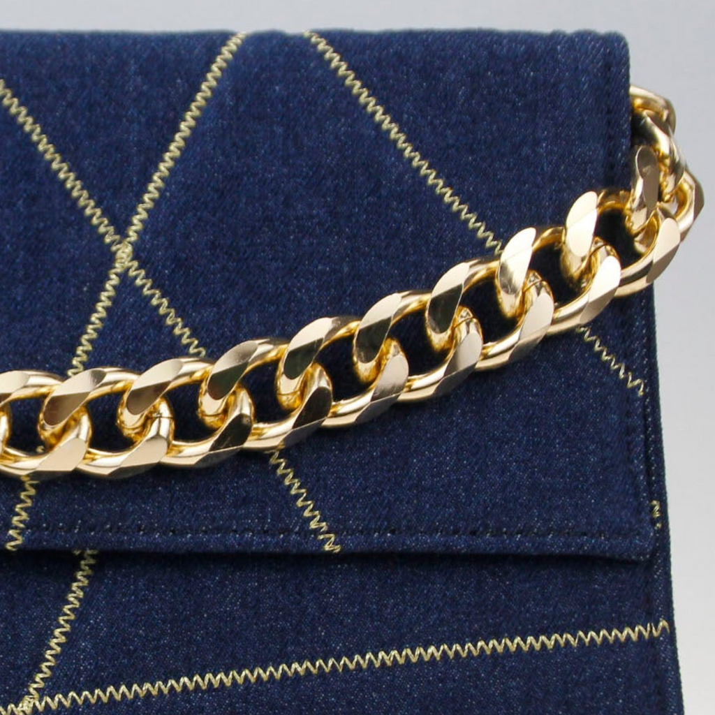 MYA DENIM KINTSUGI CLUTCH BAG