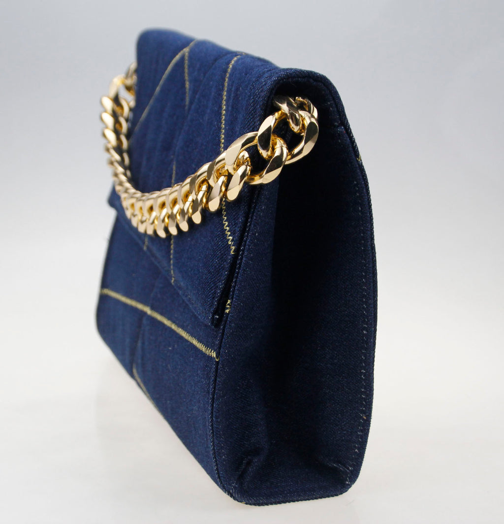 MYA DENIM KINTSUGI CLUTCH BAG