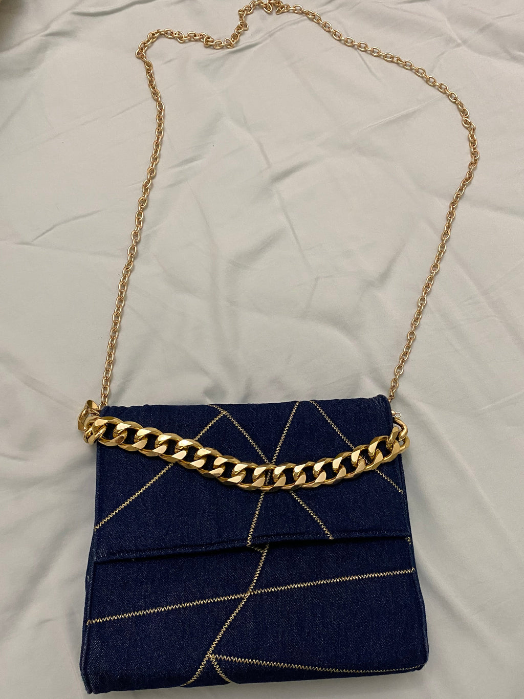 MYA DENIM KINTSUGI CLUTCH BAG