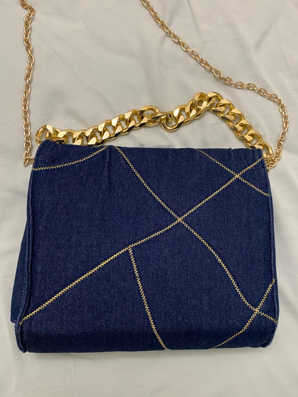 MYA DENIM KINTSUGI CLUTCH BAG