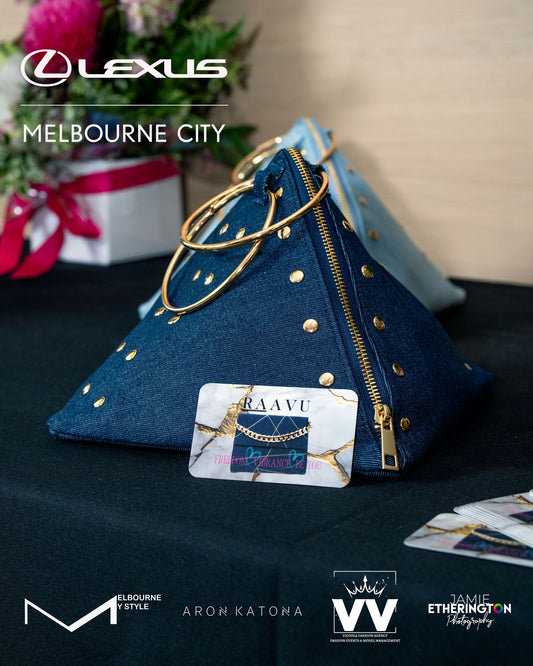 Dark Denim Pyramid Clutch